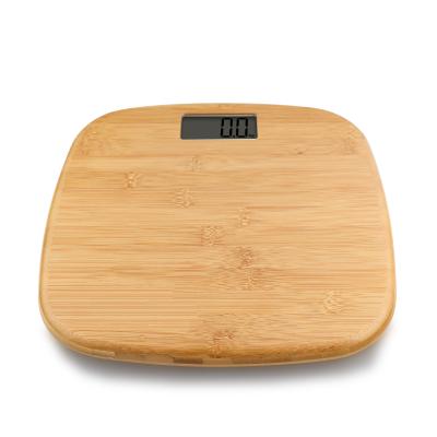 China WITH LID USB Eco-friendly Bamboo Charging Battery Free Scale 15 mm Digital Weighing Personal Electronic Bamboo Body Digital Scale for sale