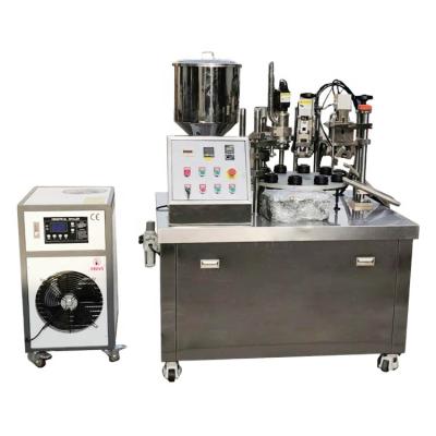 China Semi automatic factory price food lubrication oil pipe filling sealing machine with date code printing for sale