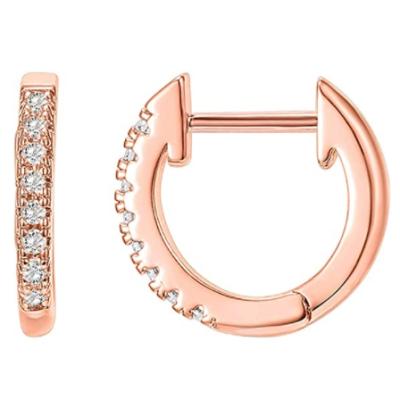 China CLASSIC Rose Gold Plated Cubic Zirconia Cuff Earrings Huggie Stud Earrings for sale