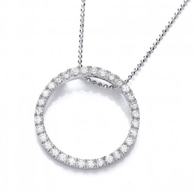 China Large CLASSIC Studded Circle Necklace Life Round Eternity Pendant Necklace for sale