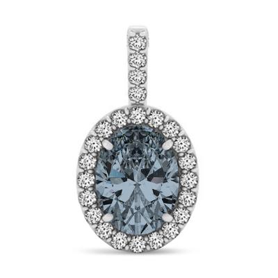 China SWA OVAL PENDANT NECKLACE OF CLASSIC BLUE DENIM HALO ELEMENTS for sale