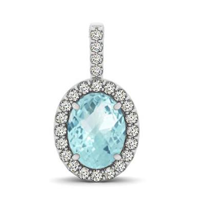 China BLUE GREEN OVAL PENDANT NECKLACE OF SWA CLASSIC ELEMENTS for sale