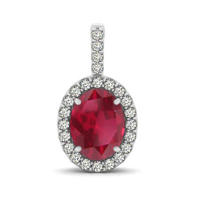 China ELEMENTS CLASSIC RED HALO SWA OVAL PENDANT NECKLACE for sale