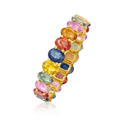 China 14K Yellow Gold CLASSIQUE Sapphire Eternity Ring multi colored for sale