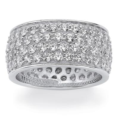 China FASHIONABLE Platinum Micore Pave Zircon Eternity Bridal Ring for sale