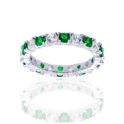 China Round-cut CLASSIC Emerald Eternity Ring Engagement Ring for sale