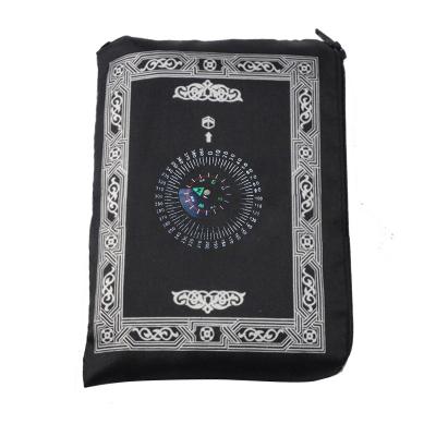 China Portable Woven Blanket Washable Muslim Polyester Prayer Mat Copy With Compass Bag Travel Home Use Carpet Blanket New 100*60cm for sale