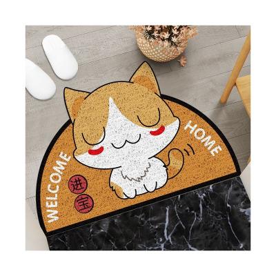 China New Washable Cartoon Sand Scuffing And Non-slip Dusting Mat Hallway Kitchen Toilet Mat PVC Coil Dusting Mat for sale