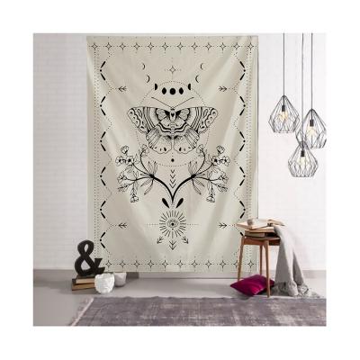 China Simple Simple Tarot Flower Pattern Butterfly Tapestries Covers Witchcraft Psychedelic Wall Hanging Bedroom Bohemian Gypsy Home Decor for sale