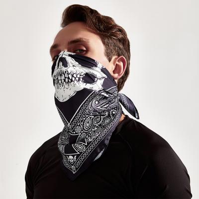 China Fashion\1PC Comfortable\Durable Customized Logo Print Square Bandana 55*55cm Skull Scarf Shawl Neck Cuff Multifunctional Magic Unisex for sale