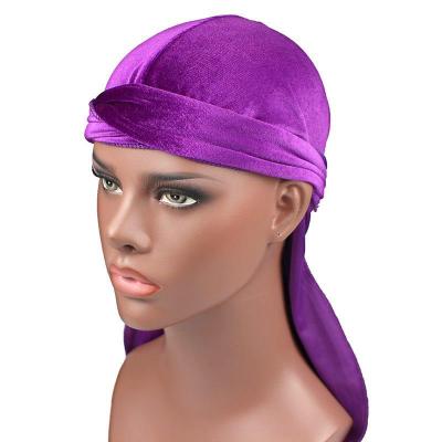 China Other Wholesale Custom Long Straps Du Rag Logo Durags For Men Velvet high quality custom design durag for sale