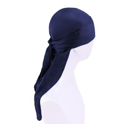 China Multifunctional Hip Hop Durags For Men Long Tail For Du-Rags Headwraps Low MOQ Logo Accepted Solid Color Custom OEM ODM for sale