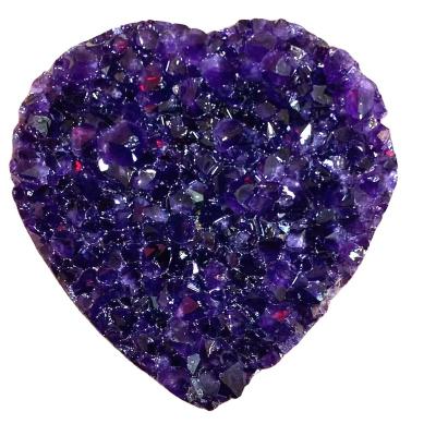 China China Crystal Heart Shaped Natural Amethyst Geode Wholesale Crystal Cluster For Healing Wedding Decoration for sale