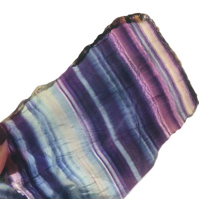 China China High Quality Natural Polished Raw Crystals Sliced ​​Rainbow Fluorite Quartz Crystals Slices Crystals Healing Stones for sale