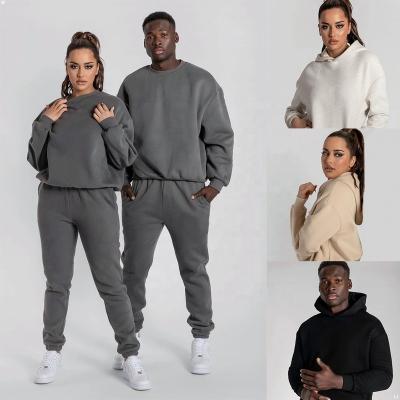 China Wholesale Breathable 330 Gsm Sheared Mens Sweatpants And Hoodie Unisex Sweatsuit Custom Set With Logo for sale