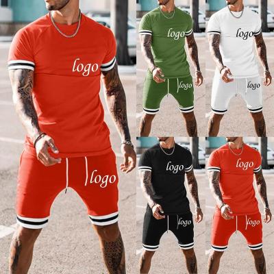 China 2022 Summer Breathable Custom Shorts Set Men's Tracksuit T-shirt Logo Sweat Suit Tracksuit Private Label Pants And Short Set For Men for sale