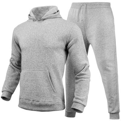 China Breathable Private Label Tracksuits 2 Piece Set Cotton Plus Size Mens Solid Clothing Tracksuit Set for sale