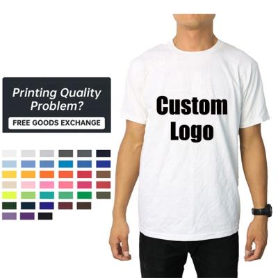 China QUICK DRY 100% Cotton O-neck T-shirt White Customize Print Logo T-shirt Cotton Wholesale T-shirt for sale