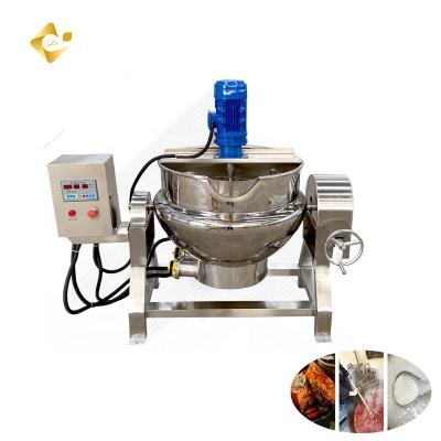 China Vegetable Processing Plant Sauce Making Machine Sugar Cooking Pot With Mixer 100 Liter Steam Lined Cooking Kettle for sale