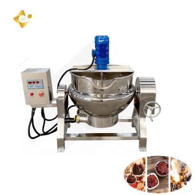 China Processing Plant 50L/100L/200L Industrial Vegetable Steamer/Electric Jacketed Kettle Cooking Blender Pot Jacket Kettle With Stirrer for sale