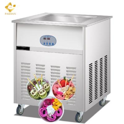 China Snack Factory Commercial Flat Pan Ice Cream Cold Plate Instant Ice Cream Making Fried Ice Cream Roll Machine Fried Ice Cream Machine for sale