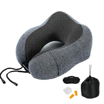 China PORTABLE Travel Pillow Memory Foam Neck Support Airplane U Neck Travel Pillow for sale