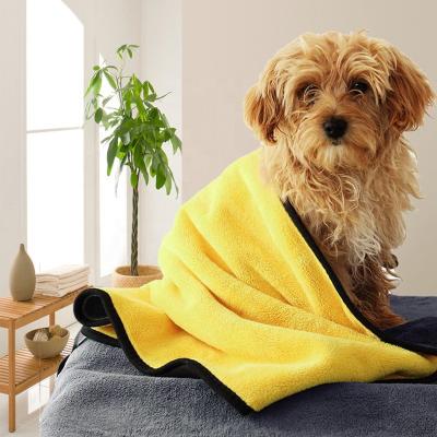 China Viable Customizable Microfiber Towel Cleaning Hair Pet Dog Wash Quick Dry Towel for sale