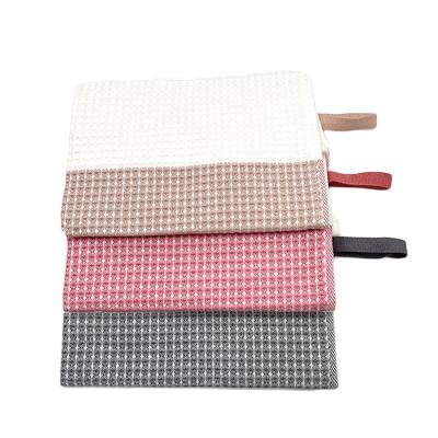 China QUICK DRY Decorative Waffle Towel Hanging Cotton Hand Towel With Logo for sale