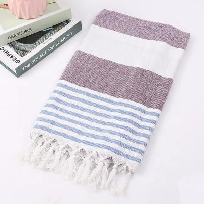 China Wholesale QUICK DRY Large Cotton Turkish Beach Towel With Tassel for sale