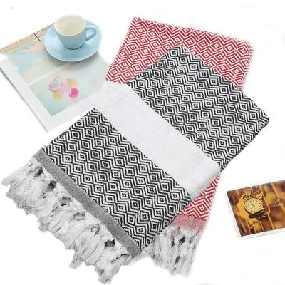 China Large Cotton Tassel Jacquard QUICK DRY Cotton Tassel Towel Turkish Beach Towels for sale