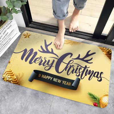 China Non Slip OEM Customized Home Non Slip Carpet Christmas Branded Indoor Door Mat for sale