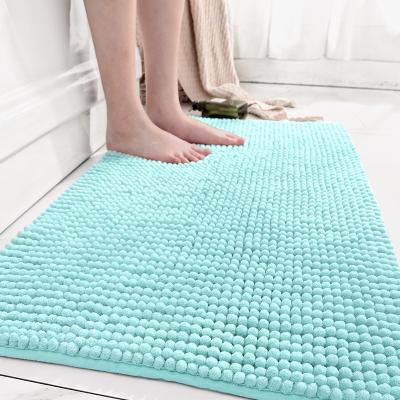 China Washable Soft Chenille Fabric Carpet Bedroom Water Absorbent Non Slip Bath Mat for sale