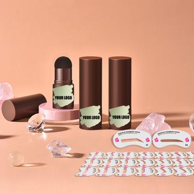 China Wholesale Private Label Waterproof OEM Waterproof One Step Perfect Hairline New 24 Stencils Waterproof Eyebrow Stamp for sale