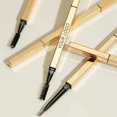 China Gold Waterproof Eyebrow Pencils Private Label Eyebrow Pencil Slim Waterproof Waterproof Eyebrow Pencil Private Label Custom for sale