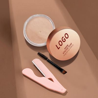 China Waterproof 2022 New Arrivals Custom Your Own Logo Wild Waterproof Brow Freeze Styling Wax Kit Private Label Eyebrow Soap Set Vegan Brow Gel for sale