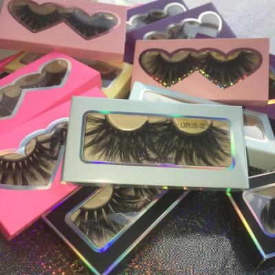 China Wholesale Natural Soft Eyelash Fluffy Fur False Eyelashes 25mm Real Mink Glue Free Magnetic Fan Mink False Eyelashes Handmade for sale