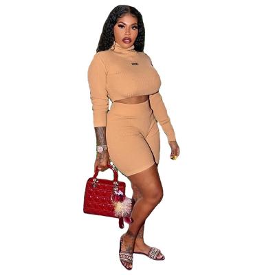 China 2021 New Arrivals Breathable Trajes Para mujere Women Clothing Leisure Sports Burn Holes Two Piece Set Women Two Piece Set Autumn W024002 for sale