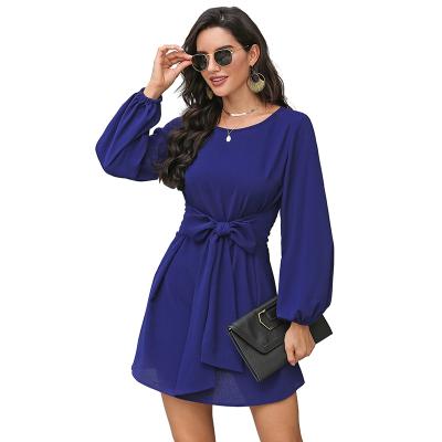 China W020009 Women's Breathable Dresses With Long Sleeves And Waist Down Long Sleeves Fall Dress for sale