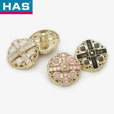 China Pink Designer Coat Buttons 17.5mm / 22.5mm Decorative Rhinestone Buttons for sale