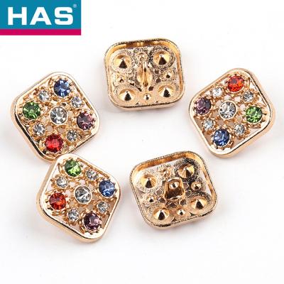 China Square Diamond Buttons Colored Zinc Alloy Button Hollow For Women'S Coats for sale