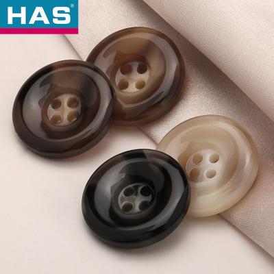 China Poliéster preto 4 buracos botões 21mm / 25mm botões decorativos para artesanato à venda