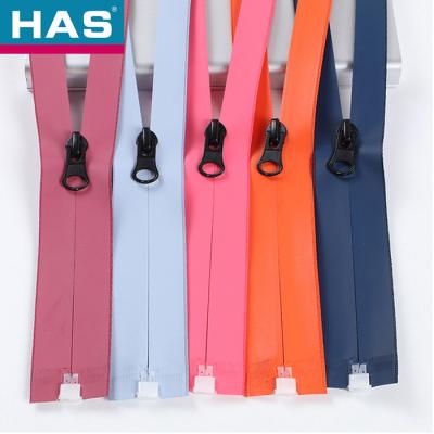 China Durable Waterproof Zippers Pink Blue Watertight Zipper Smooth Style for sale