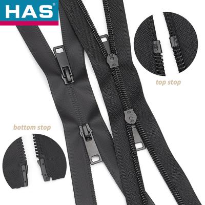 China Black Nylon Waterproof Zipper #8 #10 Water Resistant Zipper For Waterproof Clothing for sale