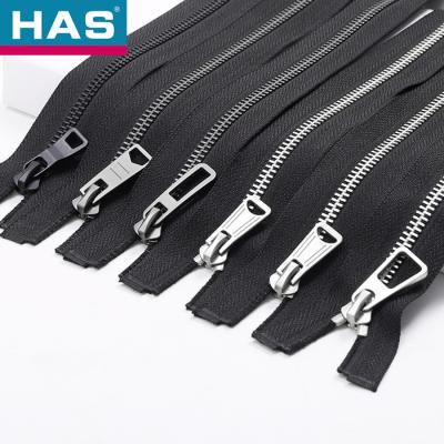 China Y Teeth / Corn Teeth Metallic Zippers #3 #5 #7 #8 #10 #12 Double Ended Zipper for sale