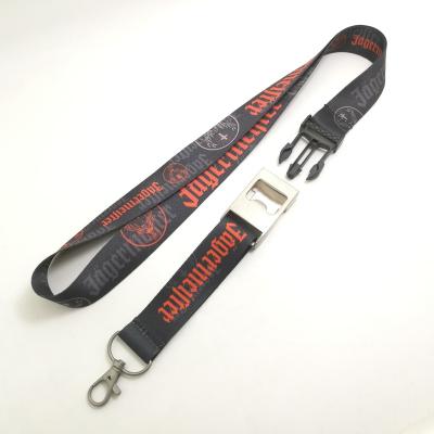 China Detachable Polyester Bottle Opener Lanyard With Customized Logo for sale