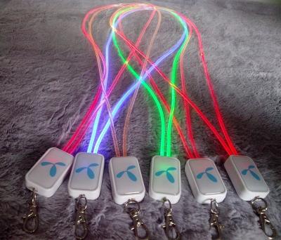 China Halloween Carnival And Christmas Festivities Round Led Flashing Lanyard With Custom Epoxy Sticker Logo for sale