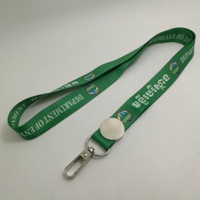 China High quality special design polyester lanyard with round metal slider buckle tag and thick hook for sale