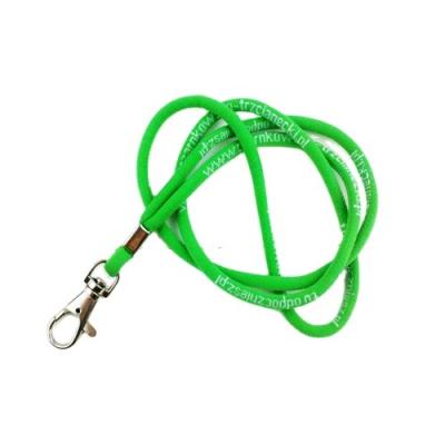 China Advertising Green Elastic Woven Lanyard With Metal Hook for sale