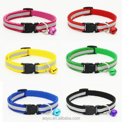 China DETACHED Reflective Pet Collar 1cm Width *20-30cm Adjustable Length With Colorful Bell Have 6colors For Choose for sale