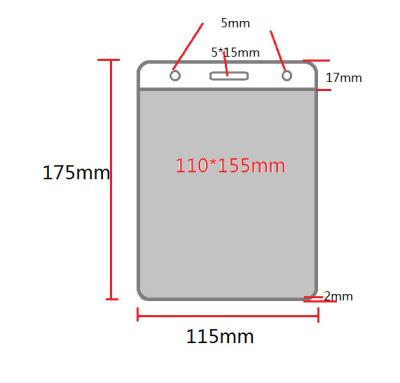 China With 1 pocket or 2 pocket as you need large clear soft ID card holder custom your own size 175*115mm for sale